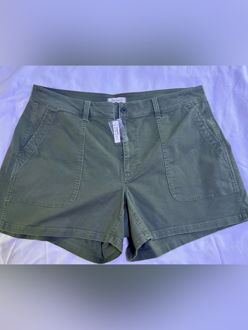 Madewell Plus Curvy Perfect Fatigue Shorts 18W Palm Tree Olive Utility NWT
